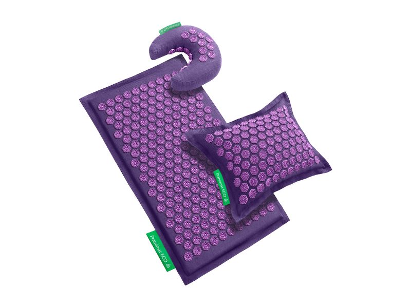 Pranamat Massage Set Nackenkissen Violet Massage-Set – Nackenkissen, Matte und Kissen