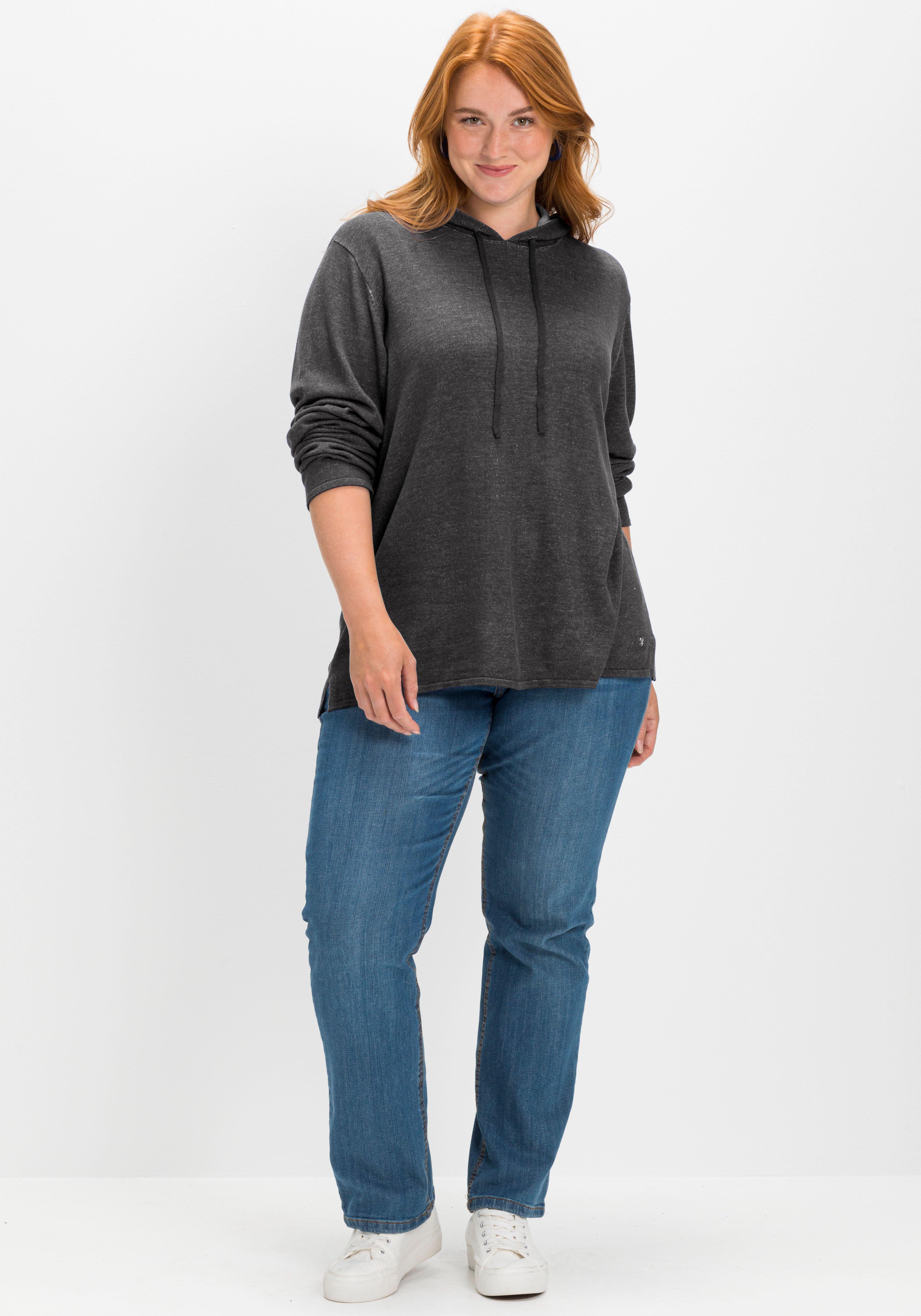 Pullover mit zweifarbiger Kapuze
