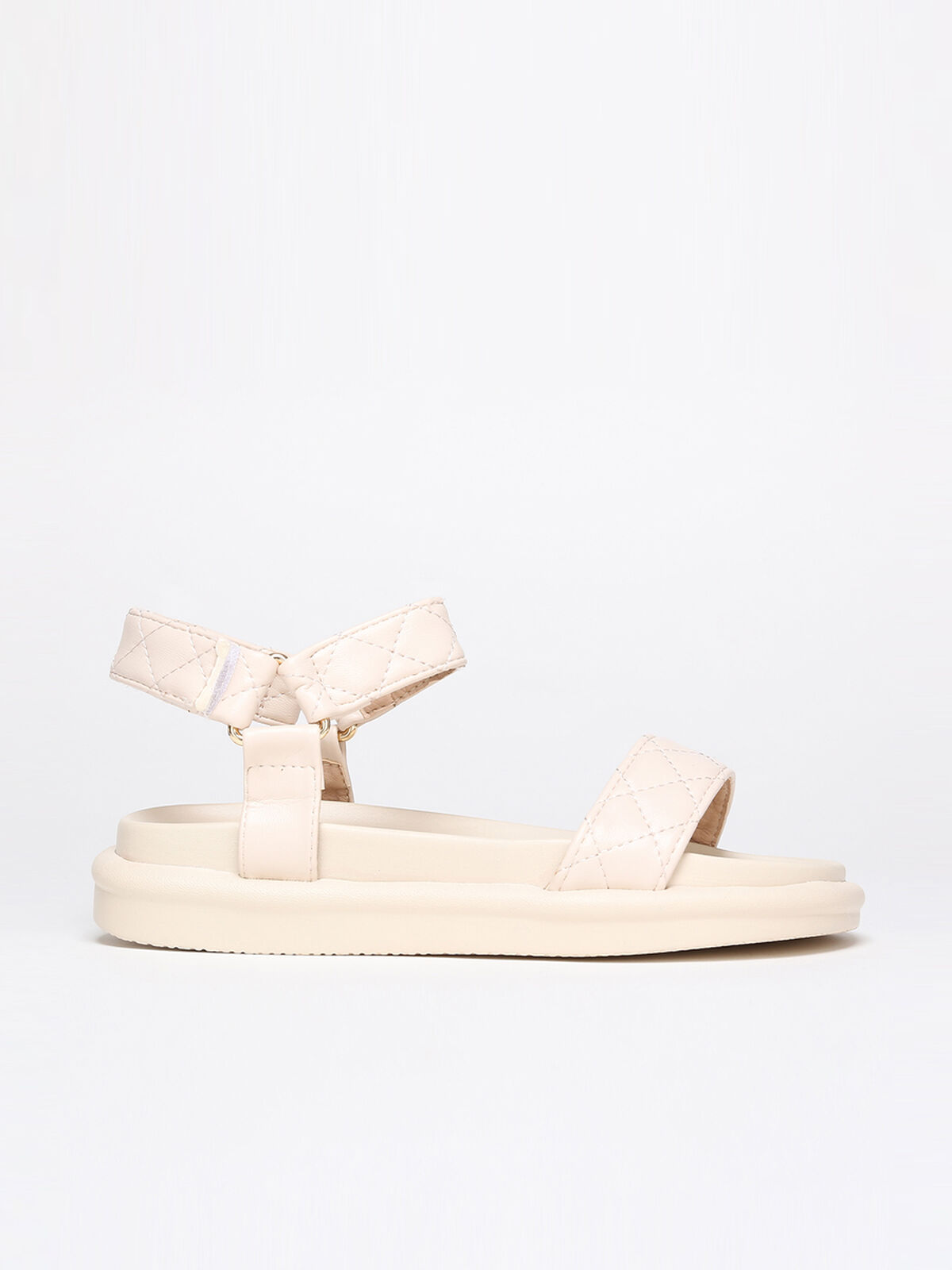 Sandales matelassées à plateforme- Beige