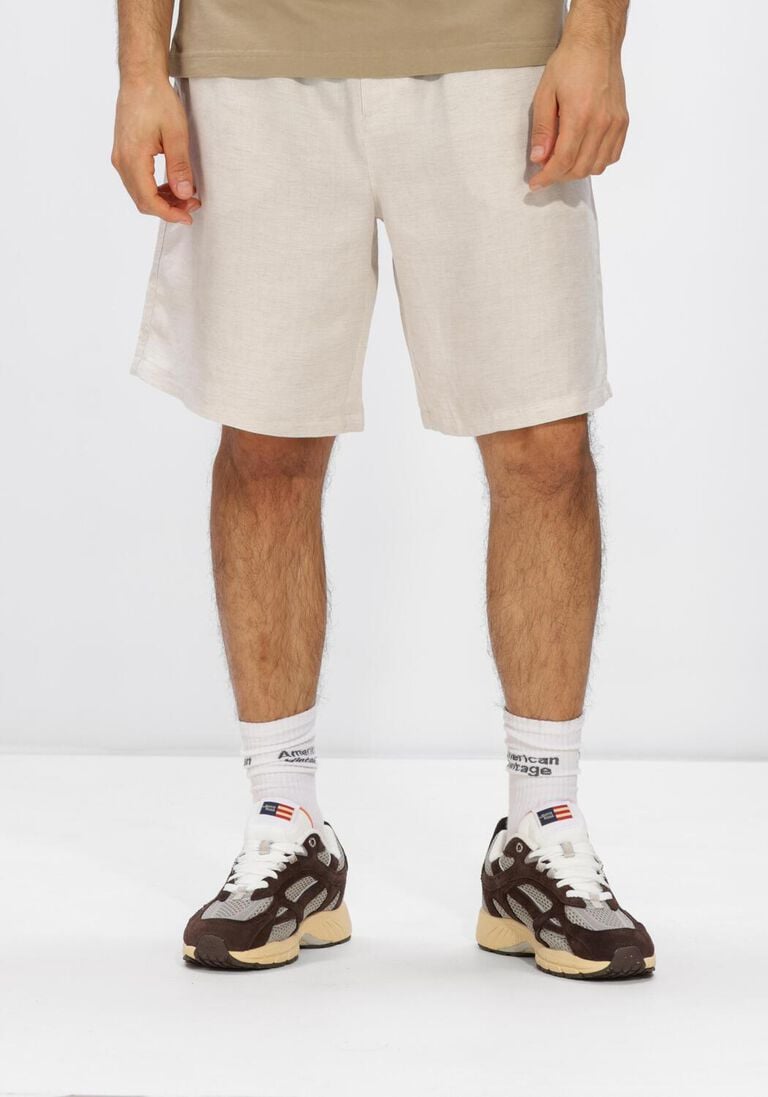 beige olaf hussein korte broek linen blend short