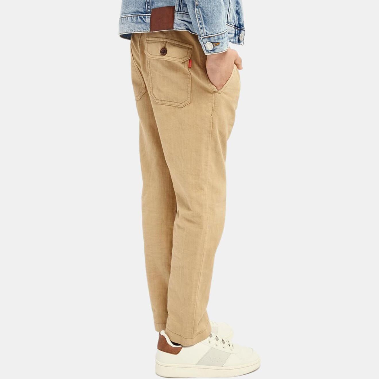 Scotch & Soda Pantalon chino en Lin & Coton marron clair