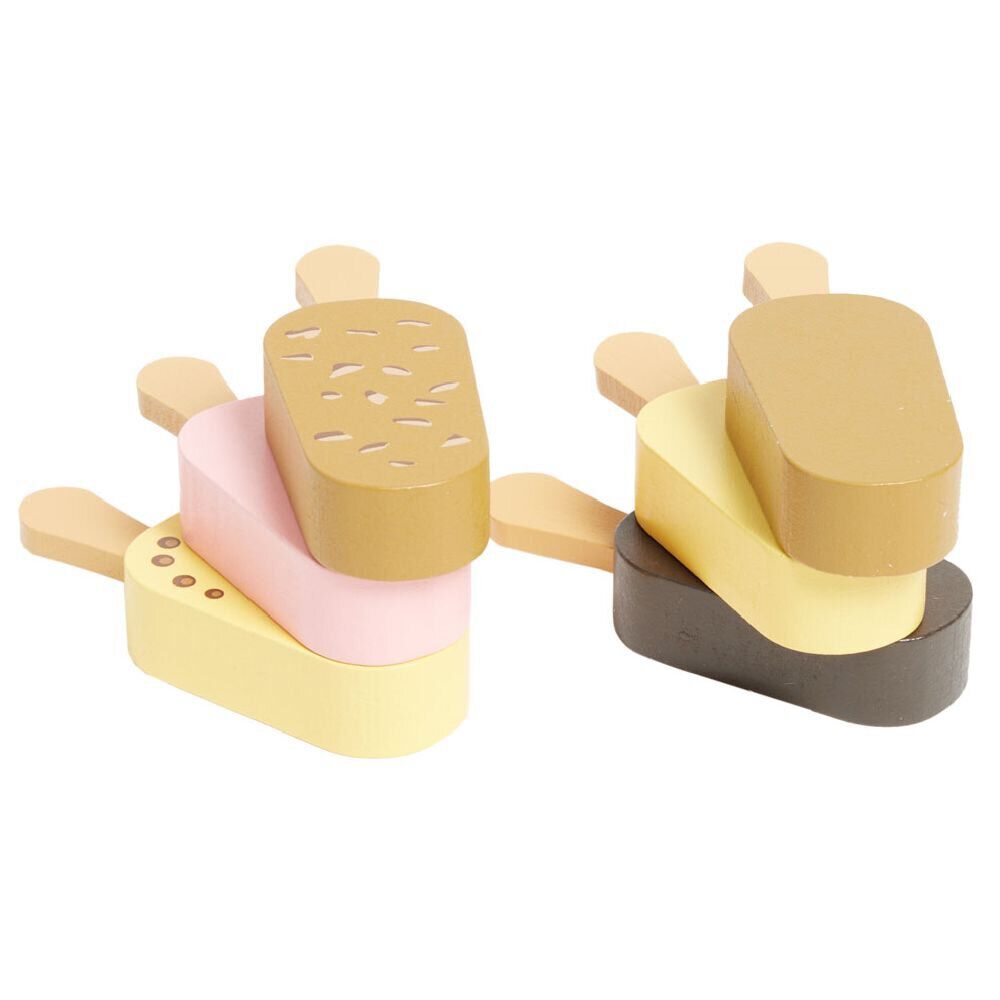 Jouet glace en bois x6