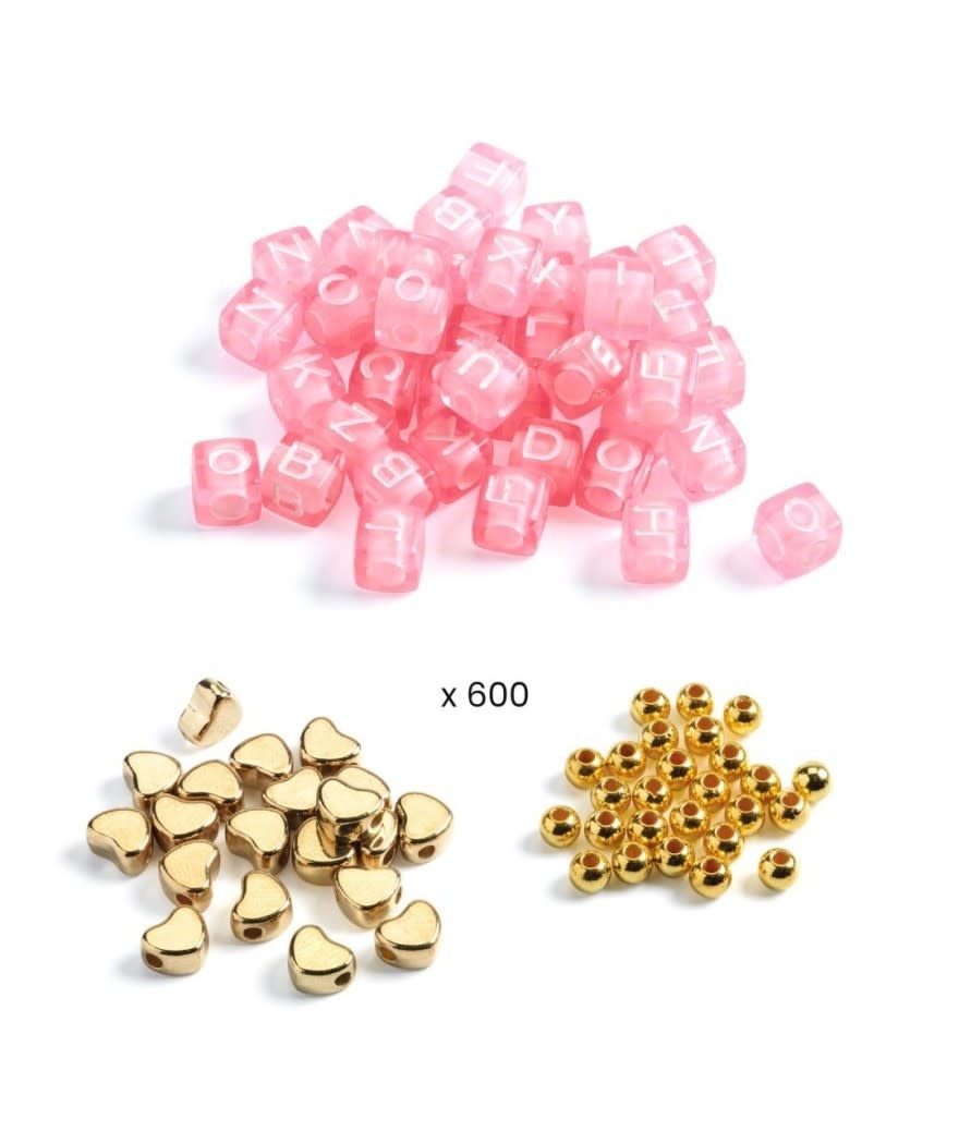 Djeco dj00031 Alfabet kralen goud