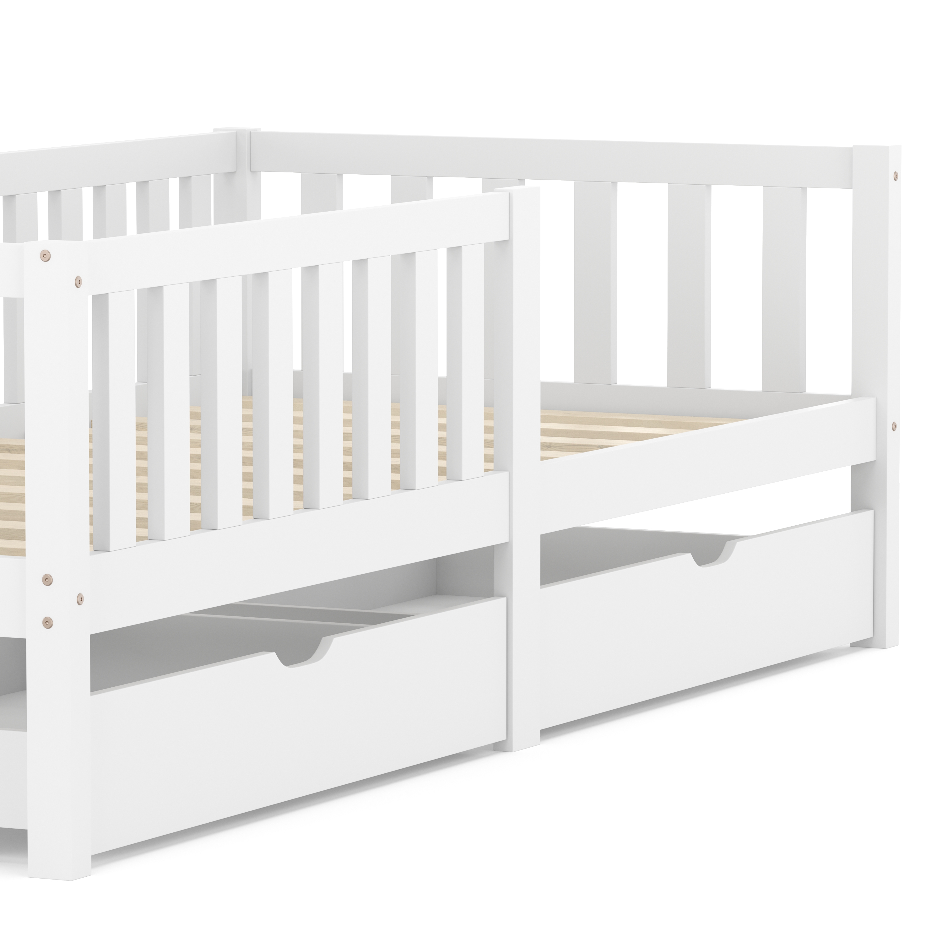 Kinderbett DORRIT mit Schubladen 90 x 200 cm weiss
