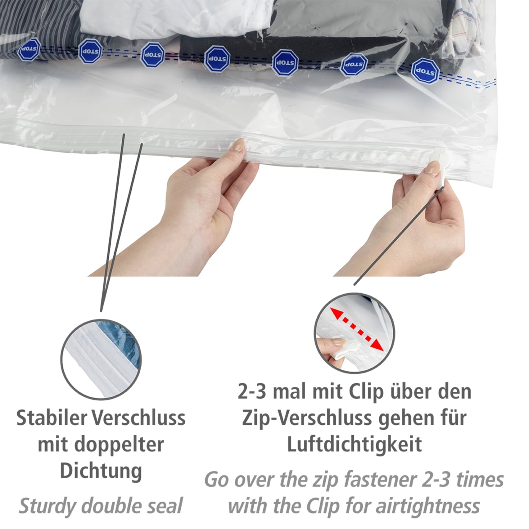 WENKO Unterbettkommode »Vakuum Soft Box XL« integrierte Vakuum-Tasche & Blitzventil, bis zu 75 % Platzersparnis