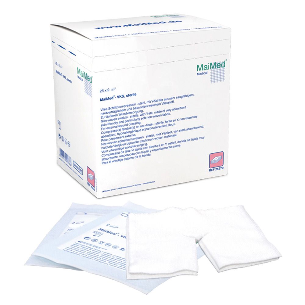 MaiMed® Vlies-Schlitzkompressen 5 x 5 cm 12 fach steril