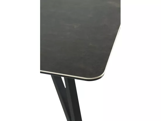 Table à rallonge en céramique grise avec pieds en métal 160/210x91
