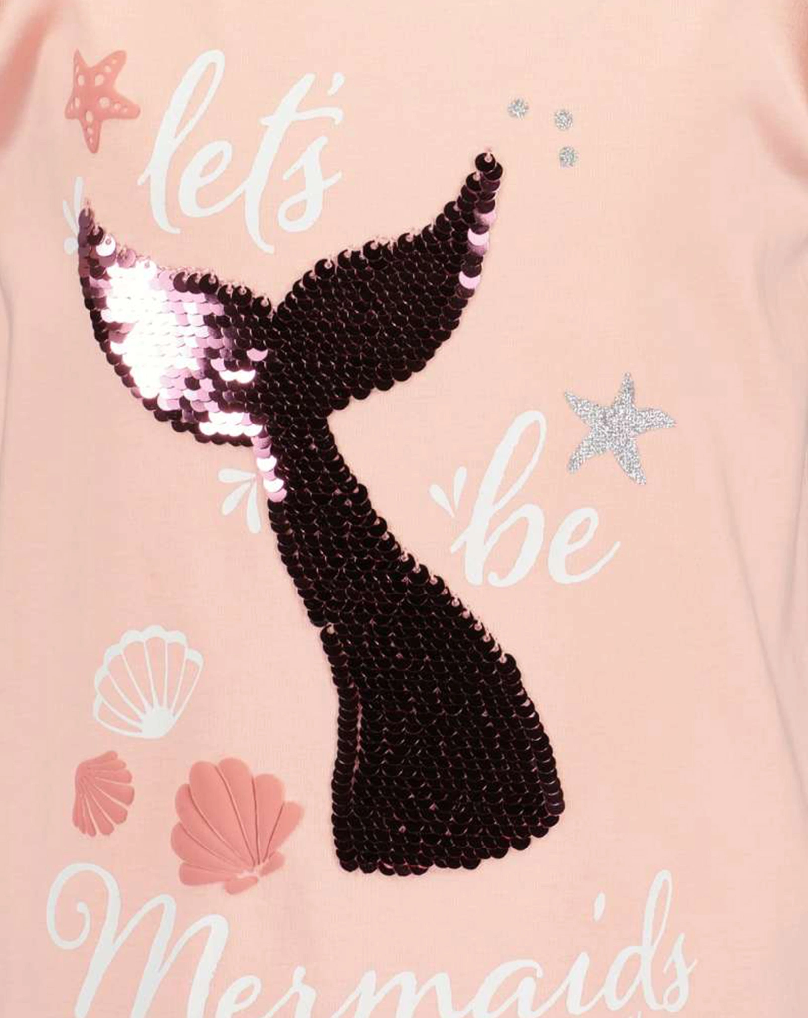 T-Shirt MERMAID mit Pailletten in melon