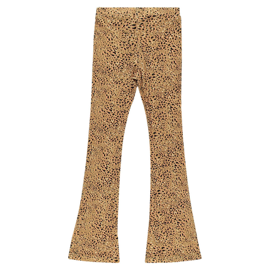 Cars flared broek Lena met all over print bruin/multi