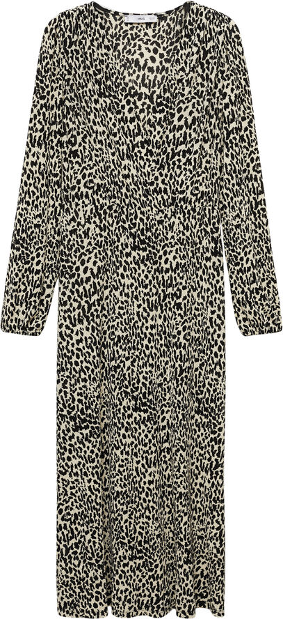 MANGO Leopard gown Light beige