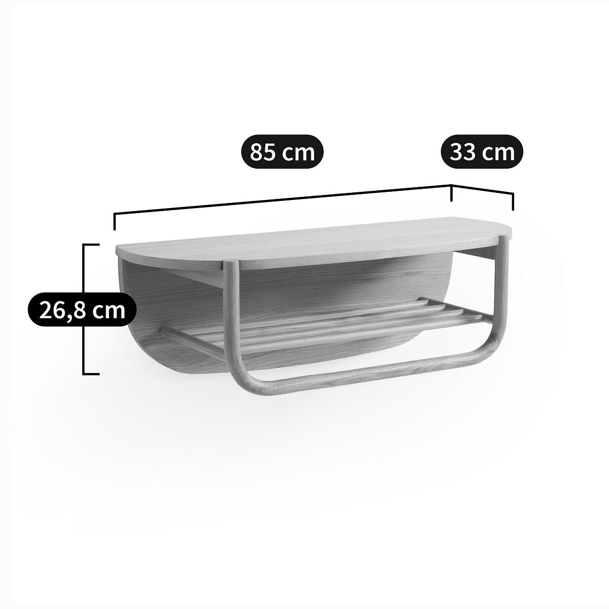 LA REDOUTE INTERIEURS<br>Rack de parede em carvalho, Jucca