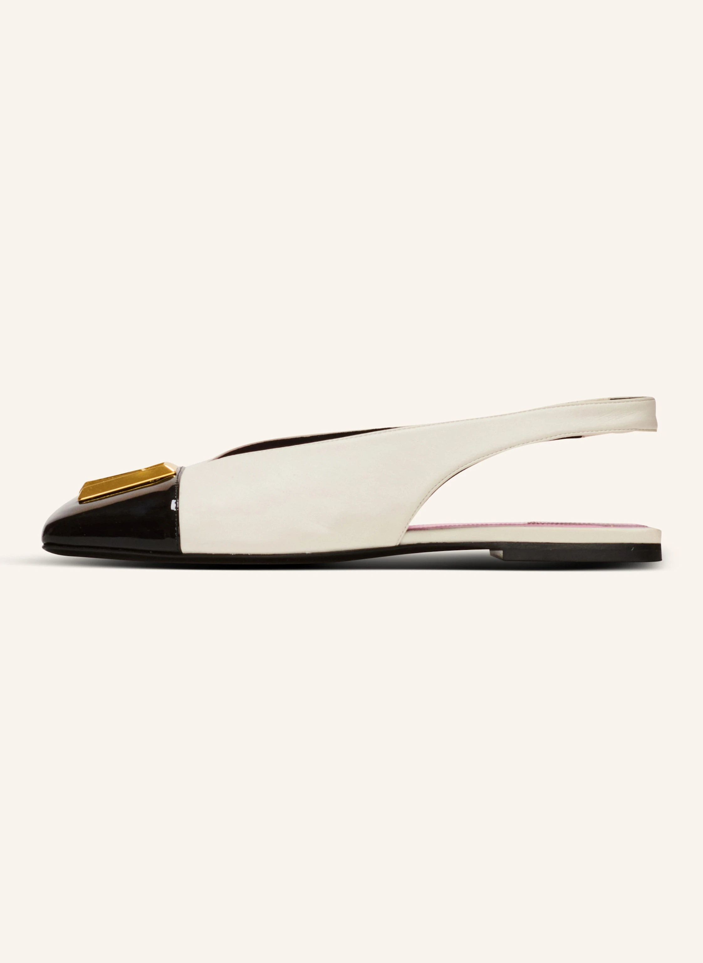 BALMAIN Flache Slingbacks Eden aus zweifarbigem Leder