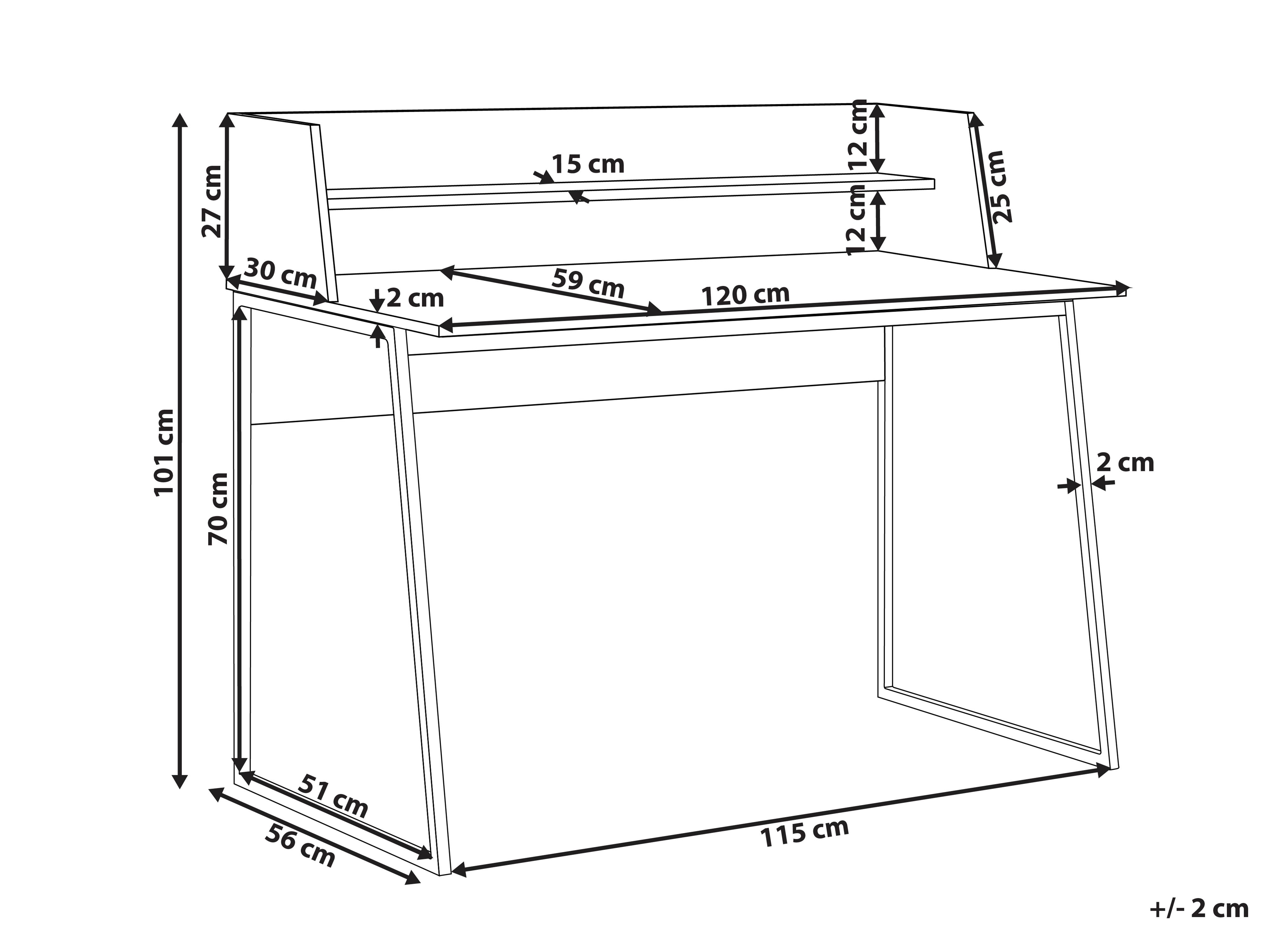 Bureau GORUS Lichtbruin 120 cm 59 cm