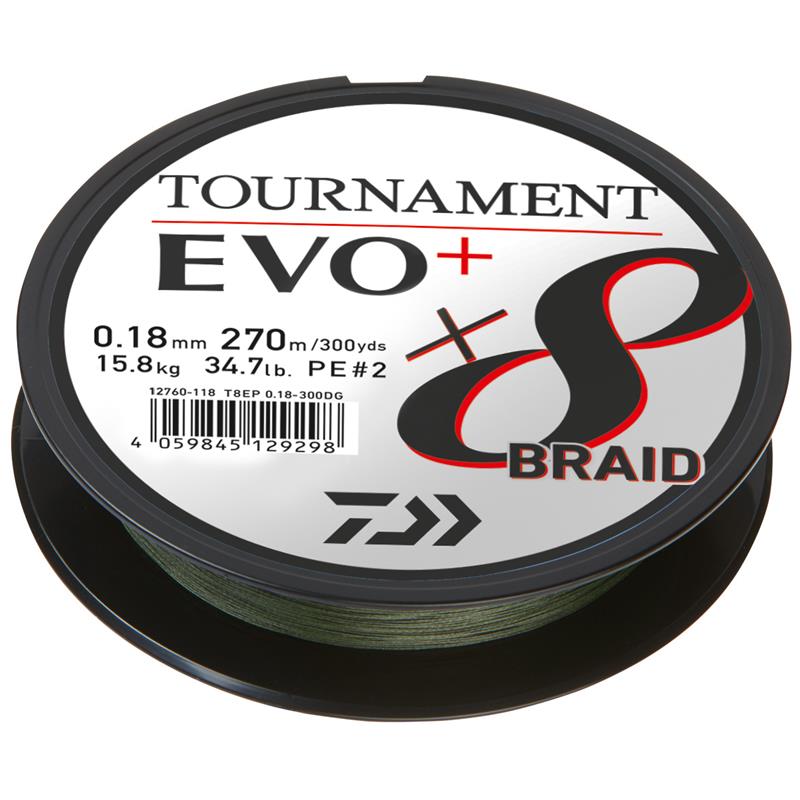 Tresse Daiwa Tournament 8 Braid Evo+ - Vert - 270M