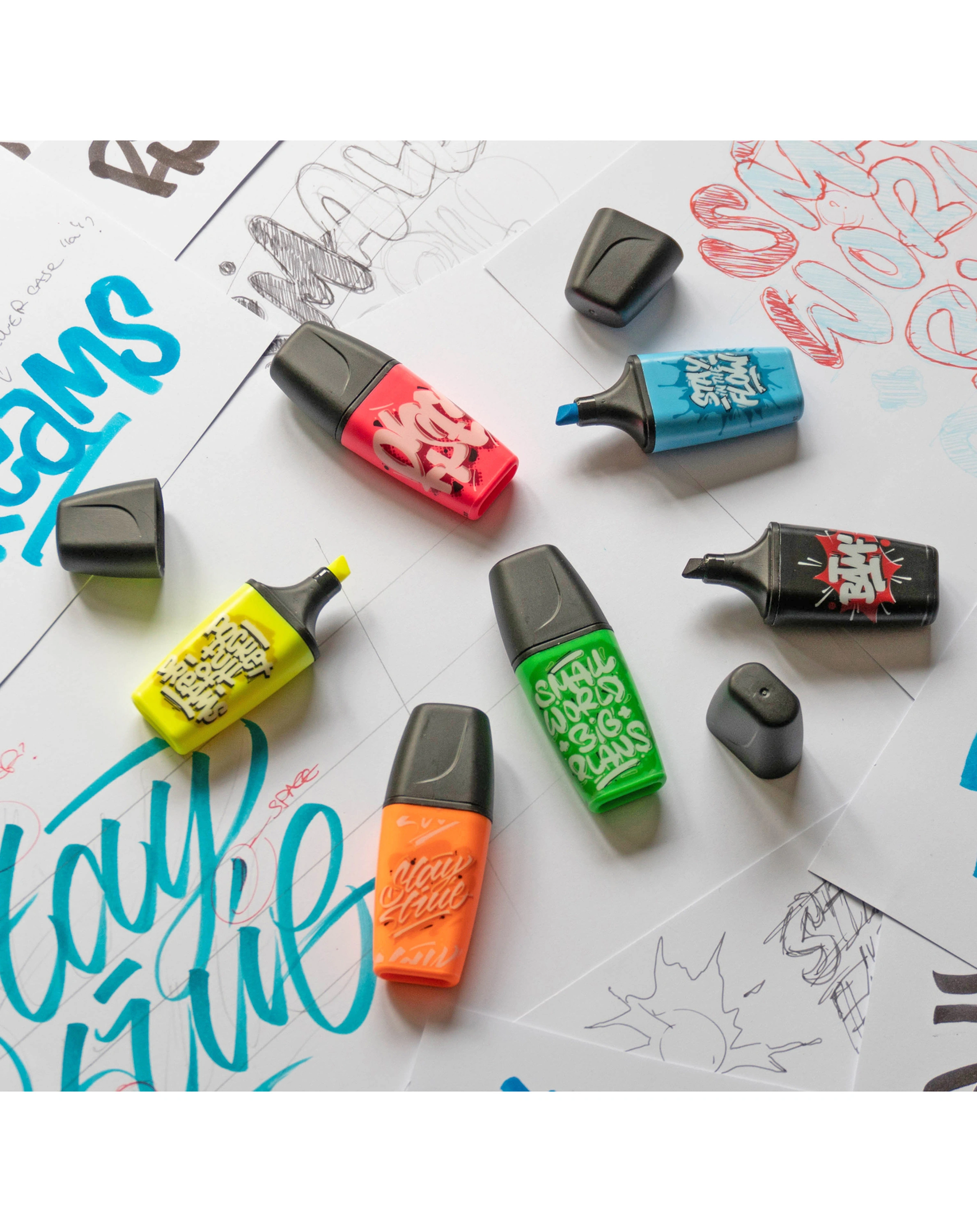 Textmarker STABILO® BOSS MINI by Snooze One 5er-Pack
