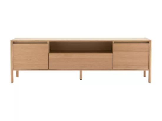 Verade - Meuble TV 2 portes 1 tiroir en bois L180cm - Bois clair