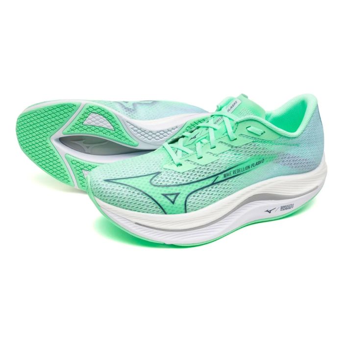 Mizuno Dame Løbesko Wave Rebellion Flash 2 Grøn