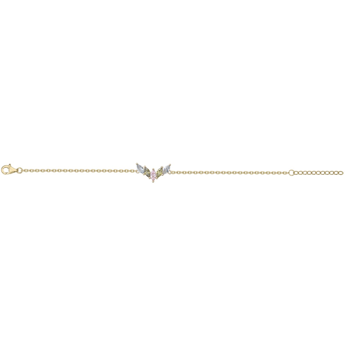 Bracelet en Plaqué Or avec oxyde de zirconium multicolore