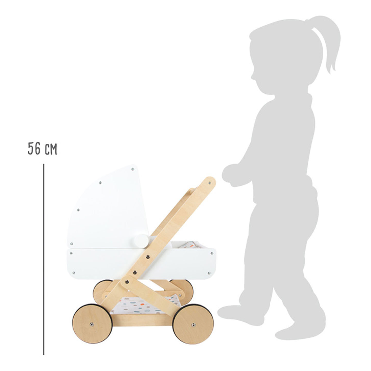 Small Foot-Houten Poppenwagen Little Button