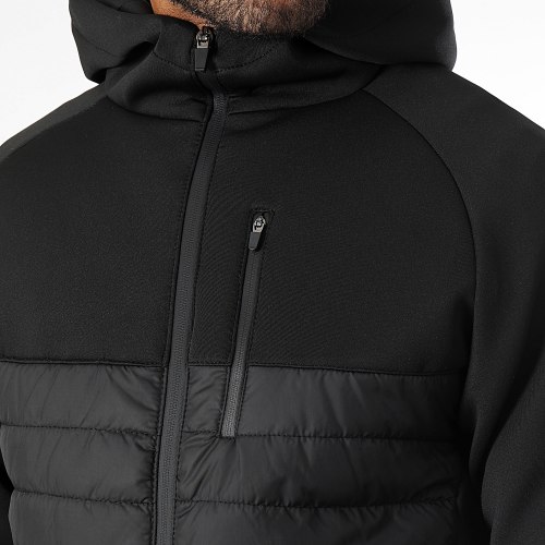 Doudoune Capuche Bimatière 0006 Noir