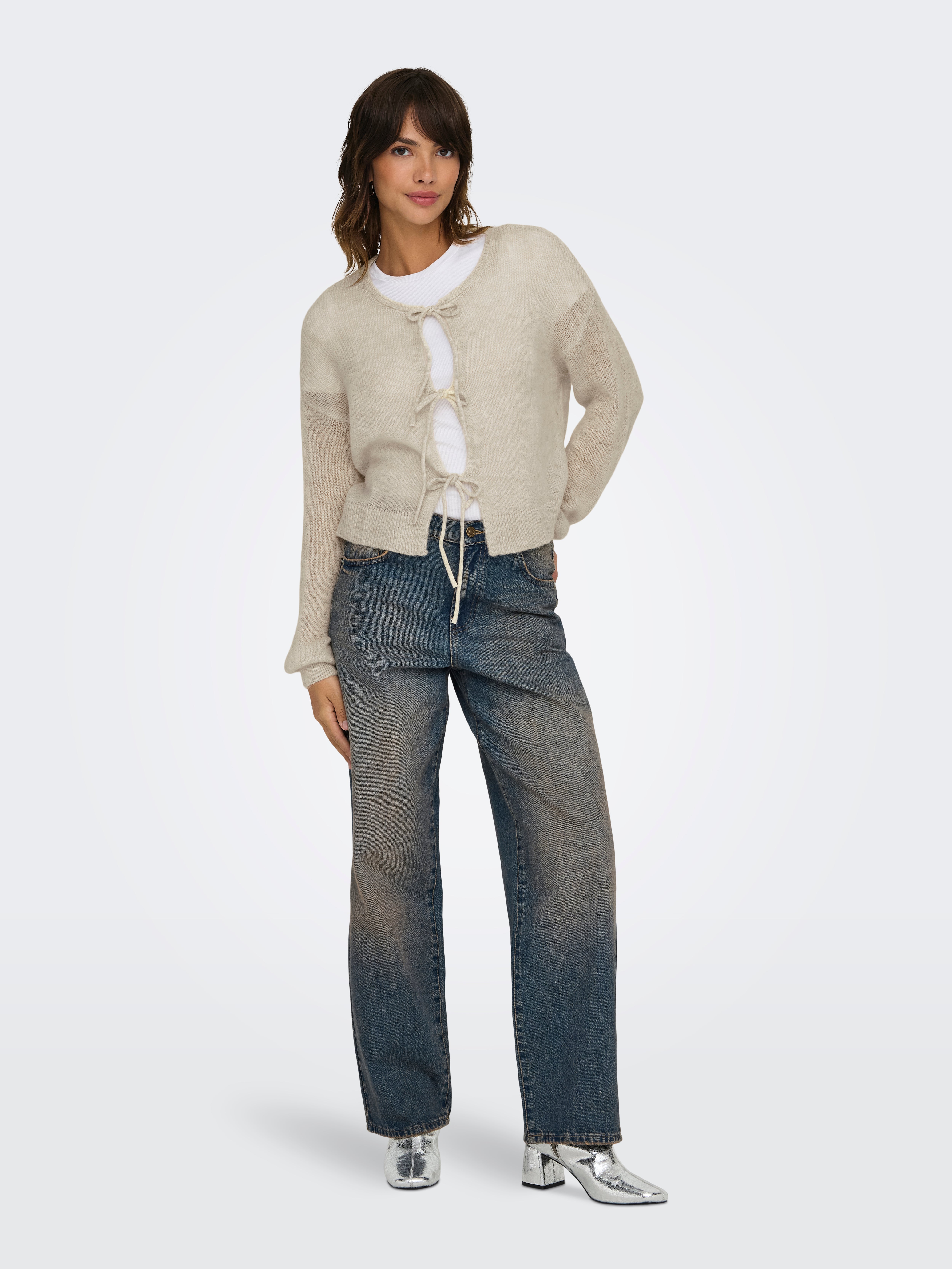 ONLMULINE Strickjacke Whitecap Gray