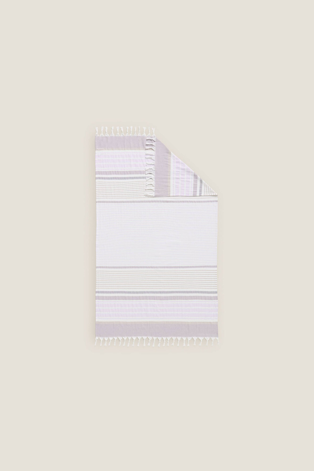 Toalha Pareô Listrada de Algodão - Roxo/Lilás