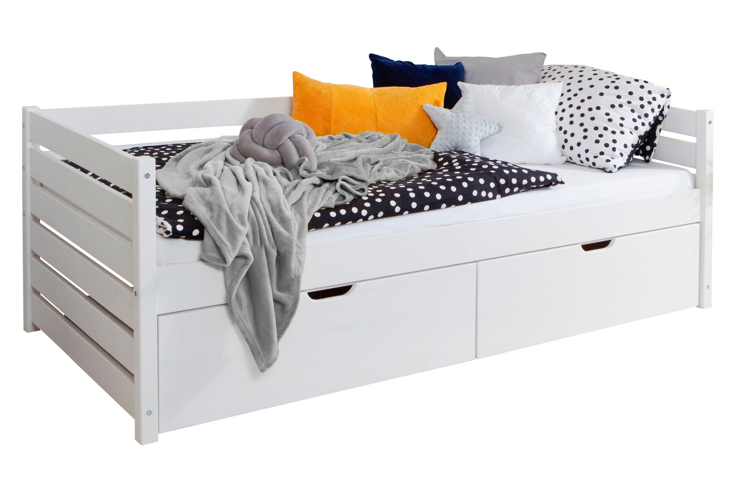 Ticaa Sofabett Naomi inkl. 2x Schubkästen, 120x200, Weiß