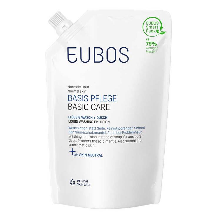 Eubos Flüssig blau unparfümiert Nachfüllbeutel, 400 ml