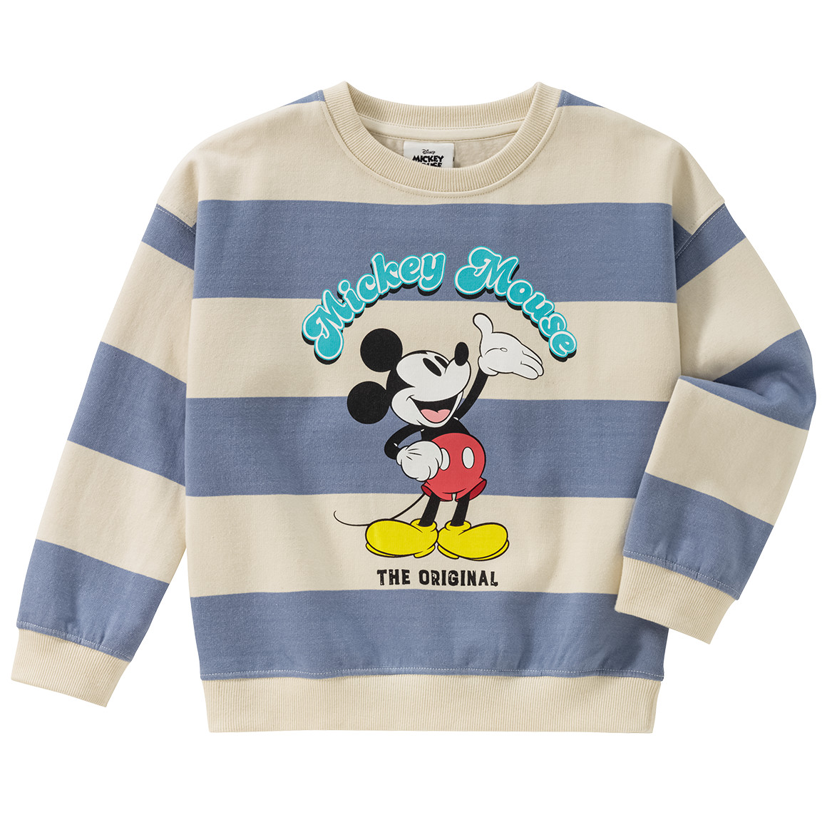 Topolino Micky Maus Sweatshirt mit Streifen creme / hellblau