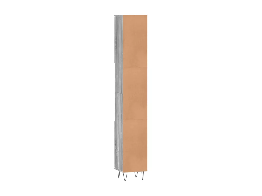 Armoire de bain sonoma gris 30x30x190 cm bois d'ingénierie