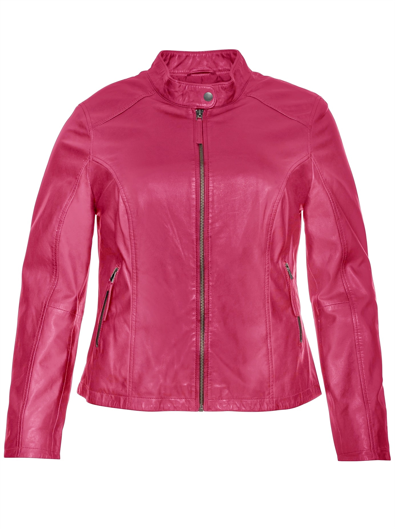Sheego Lederjacke ohne Kapuze