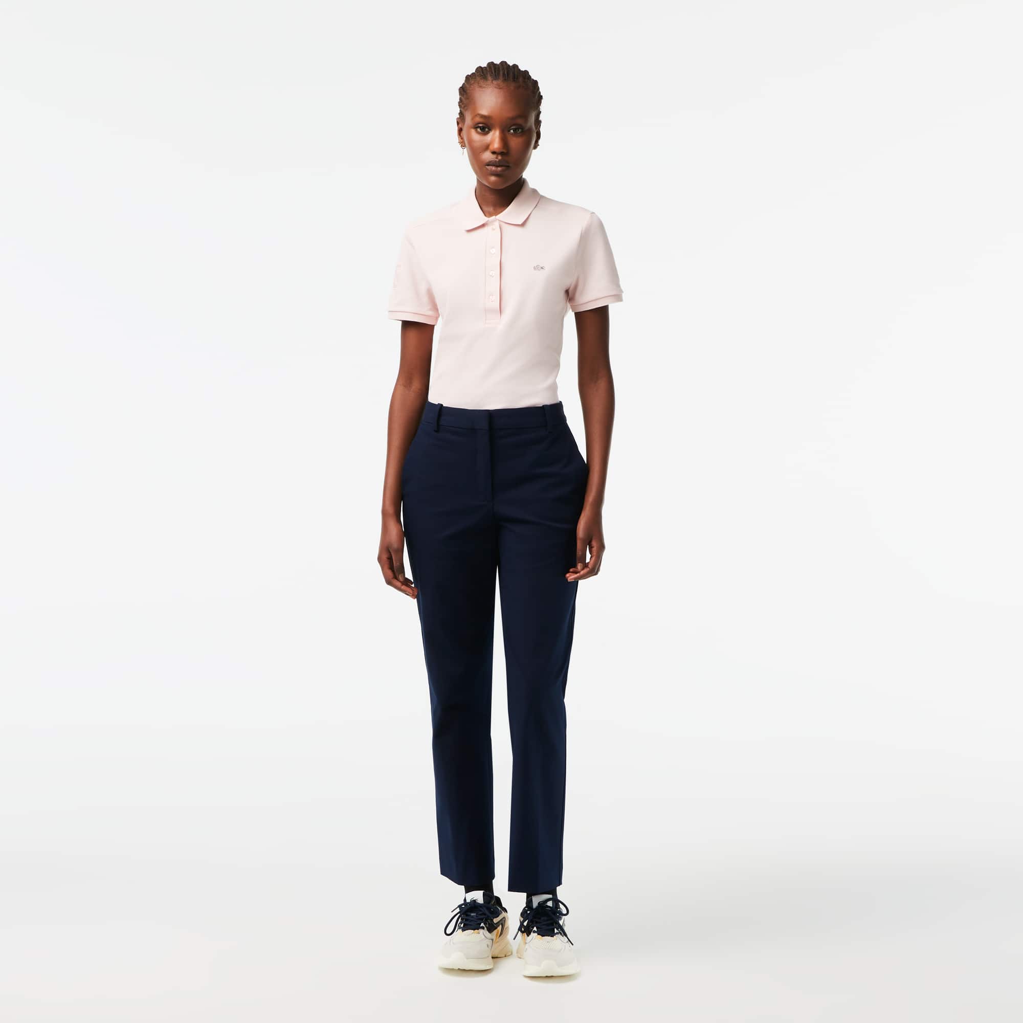 Pantalon chino slim fit en coton stretch Pantalons & Shorts - Bleu - Lacoste - Femme