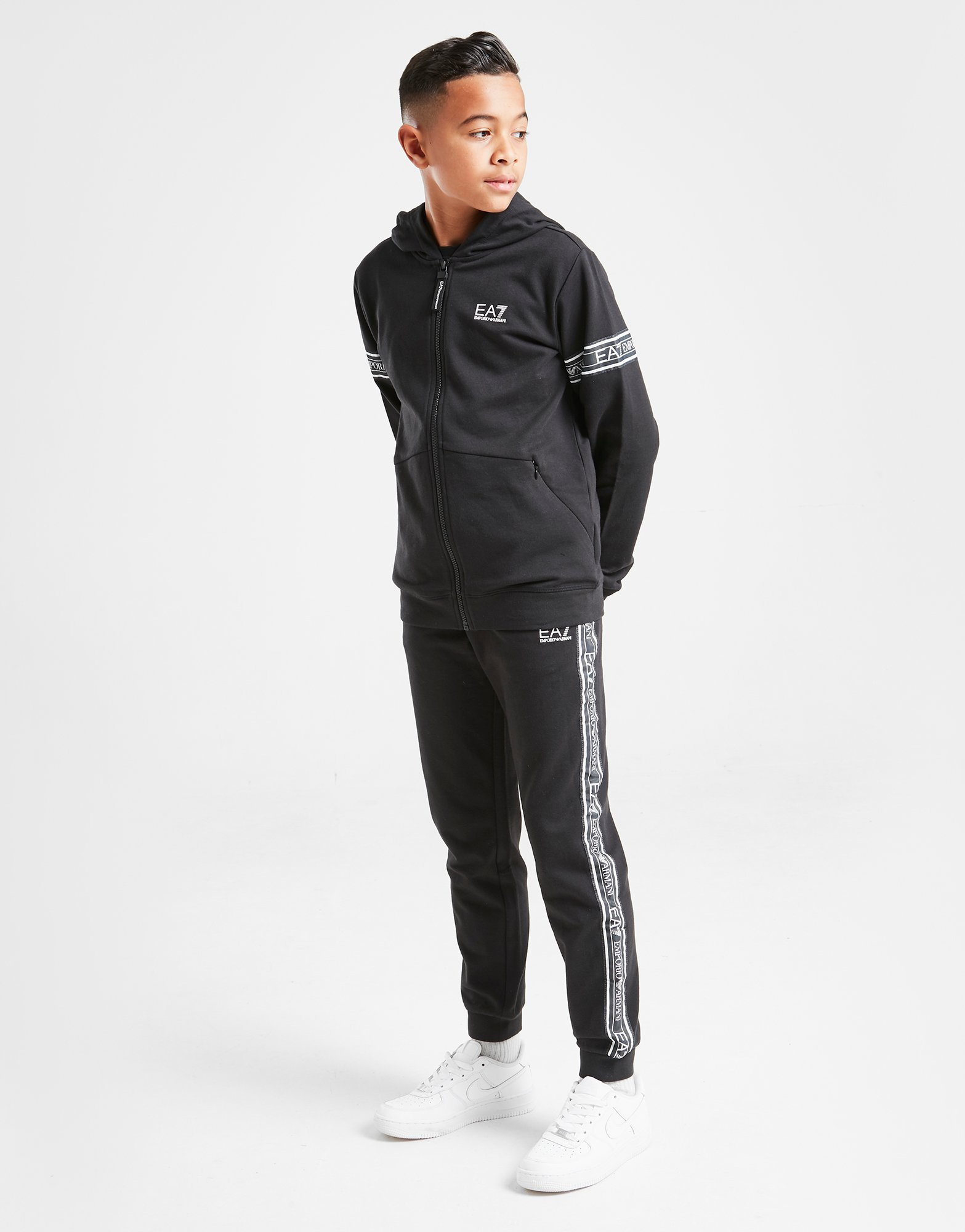Emporio Armani EA7 Sweat à capuche Tape Full Zip Junior
