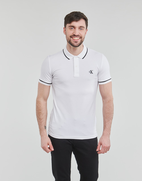Calvin Klein Jeans - TIPPING SLIM POLO - Blanc / Noir