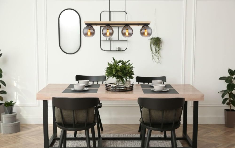 Globo Hängeleuchte Design Conni Holz 4 Lichter – 15569-4H