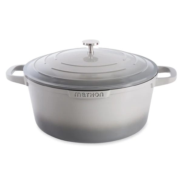 Cocotte légère ronde en fonte d'aluminium 28 cm 6,7 L coloris gris Mat