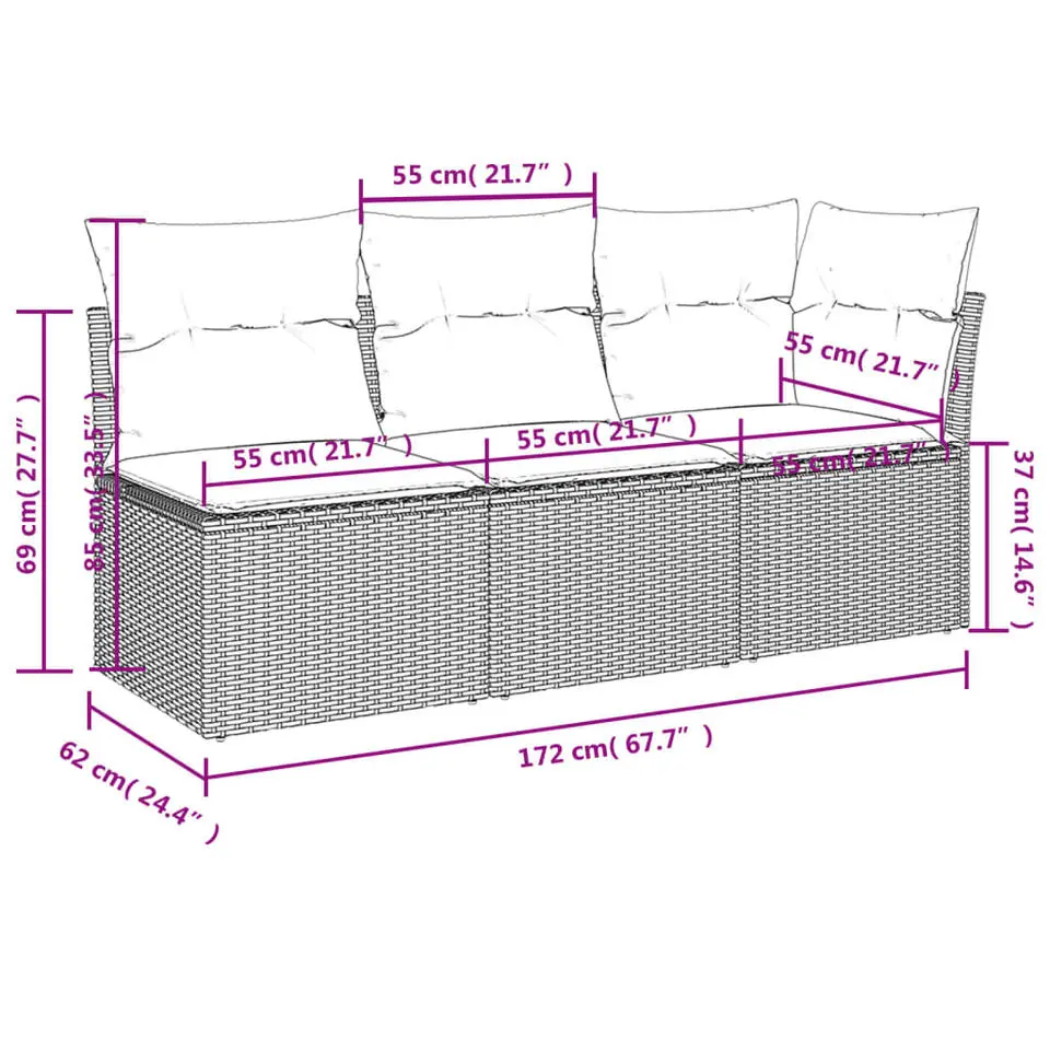 vidaXL - Tuinbank - Beige - Poly rattan