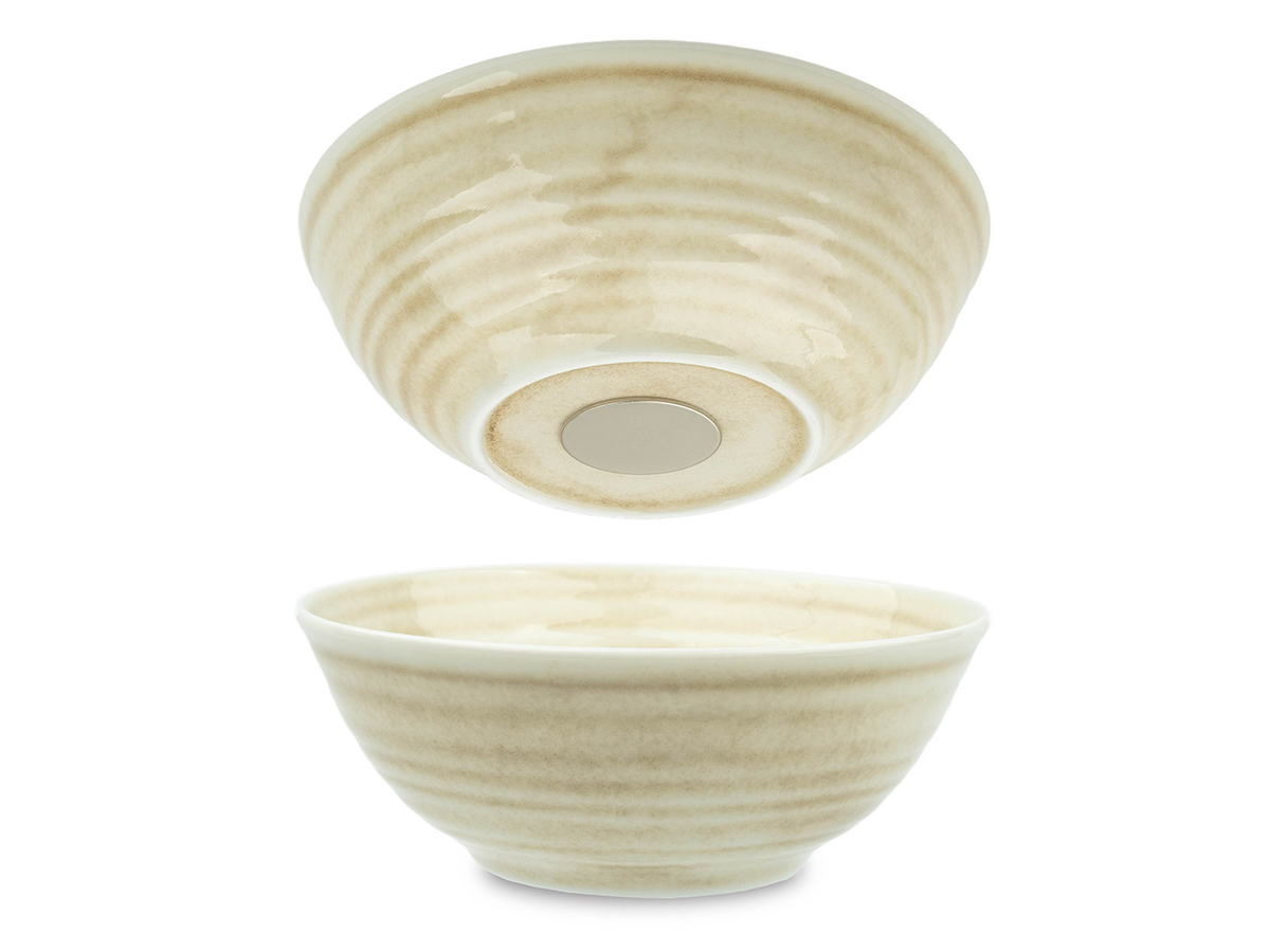 Silwy 16 cm set van 2 magnetisch porseleinen kommen - Sand