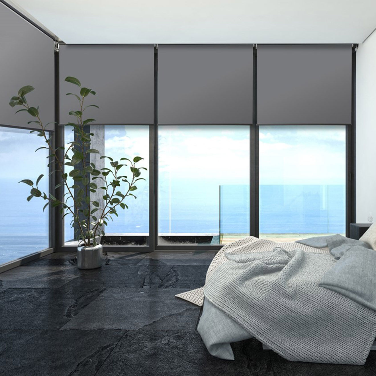 Pratik Garden 4 Stores Enrouleurs Eclipse anthracite - 120x225 cm