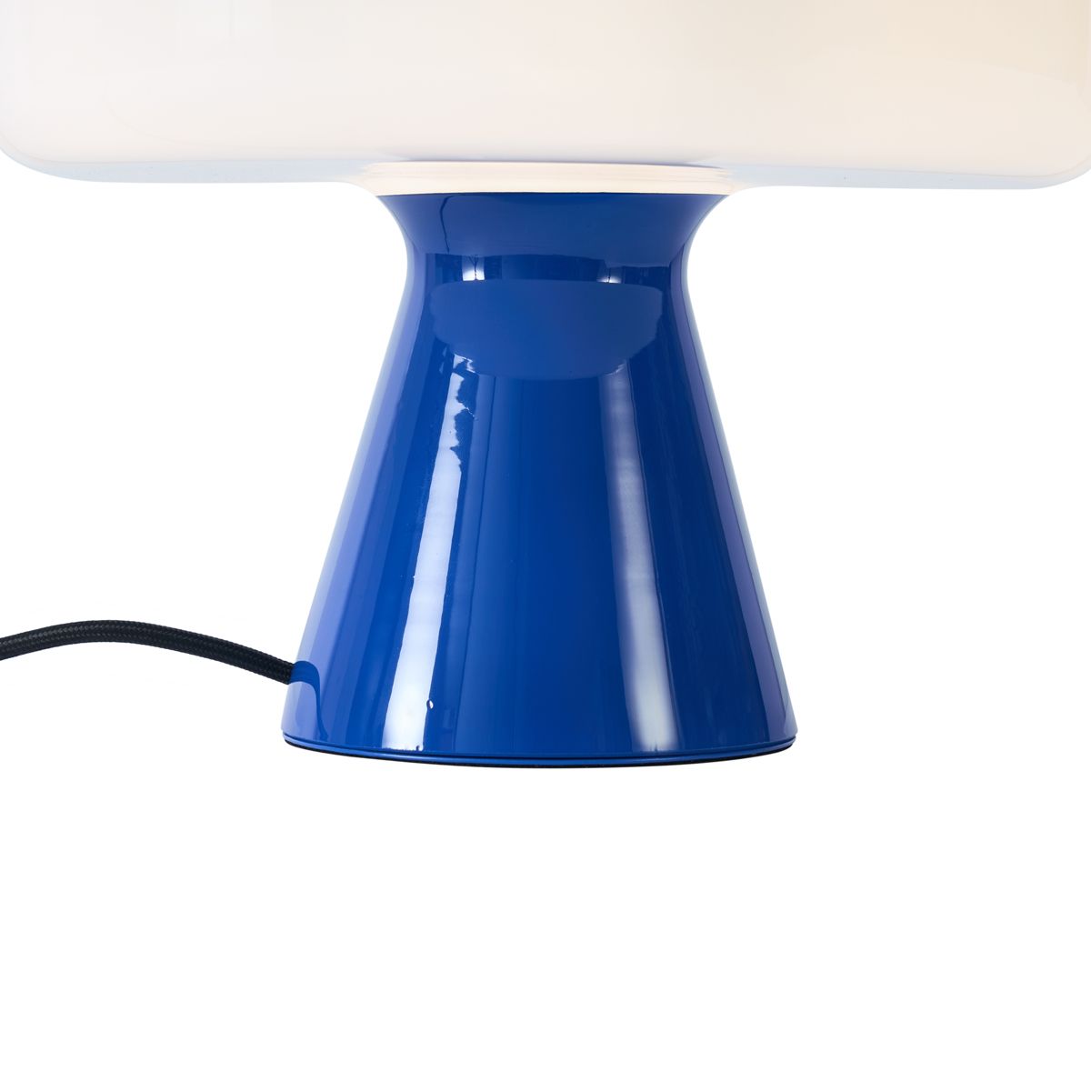 Retro tafellamp blauw met wit - Knop
