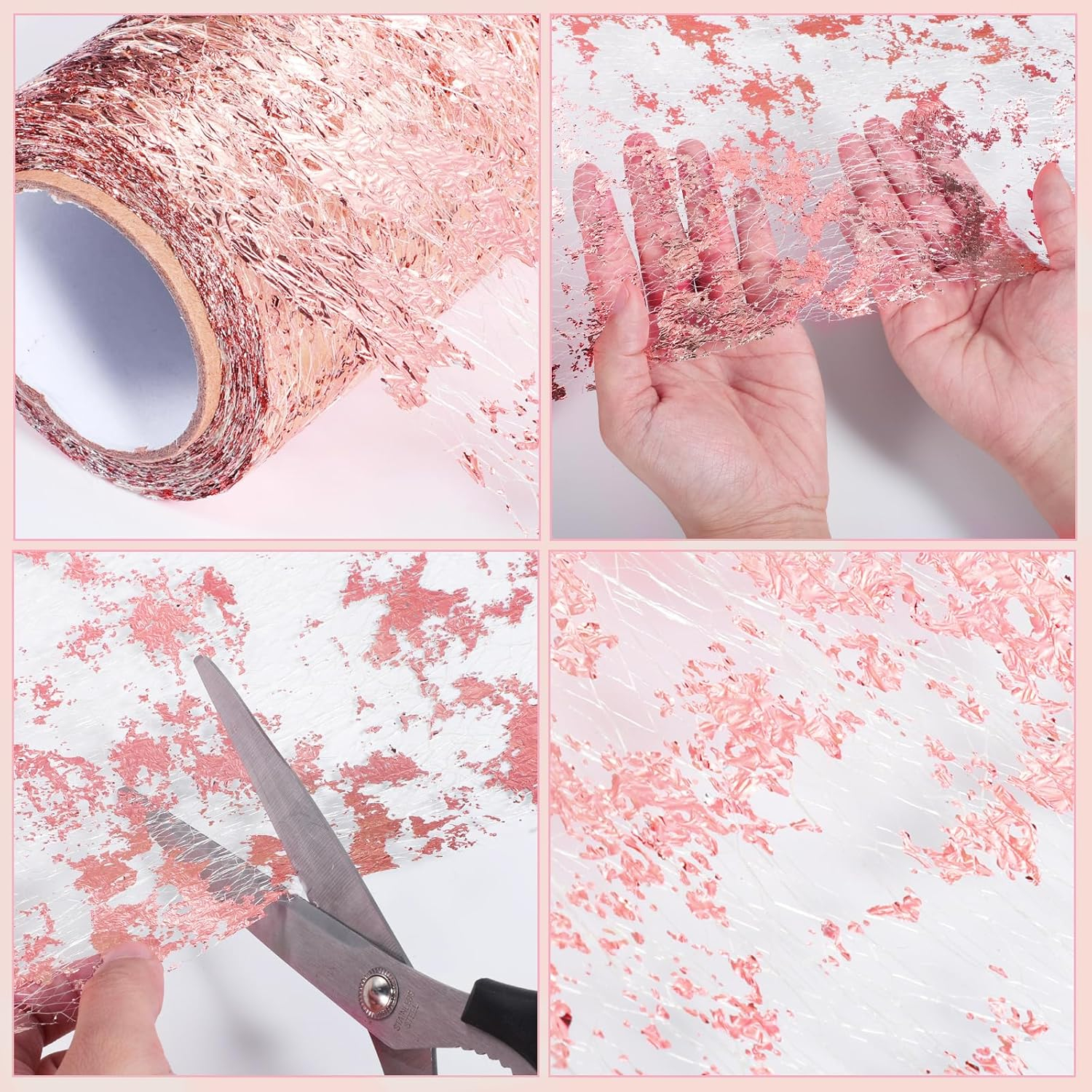(5mx29cm) Metallic Tischläufer Glänzendes Party Deko Tischtuch Zuschneidbare Tischsets - Rosa