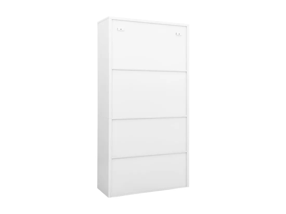 Armoire de bureau Blanc 90x40x180 Acier 4