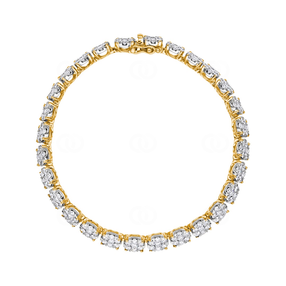 6.00 Karat Diamanten Tennisarmband 750/18 K Gelbgold