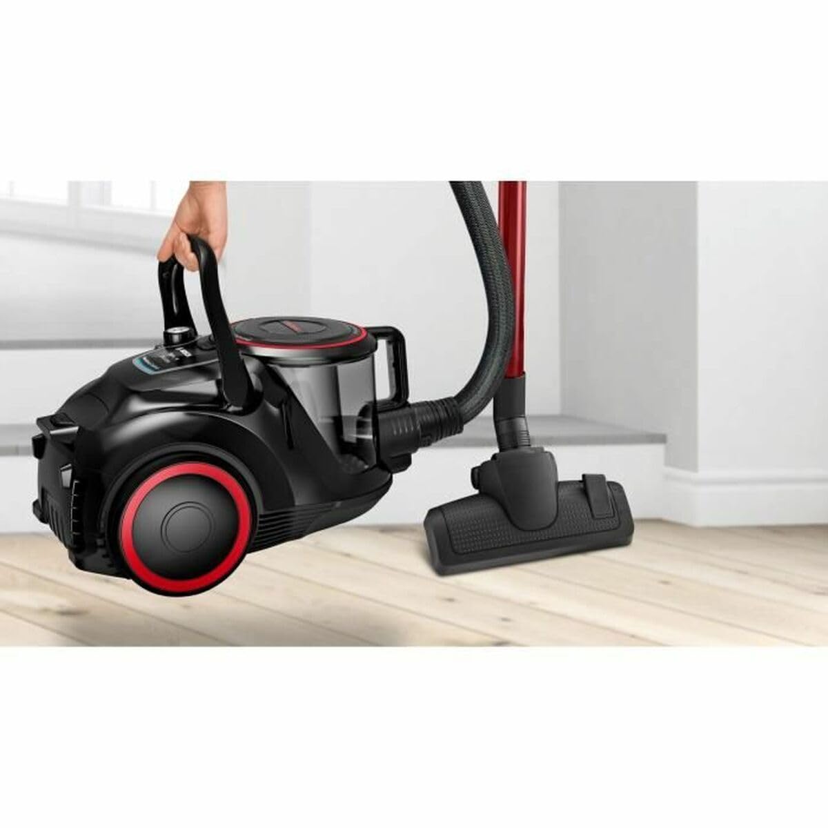 Bosch Electroménager Série 6, BGS41POW1, aspirateur traîneau sans Sac, capacité de 2,4L, variateur de Puissance à la poignée, Rayon d'action de 10 m,