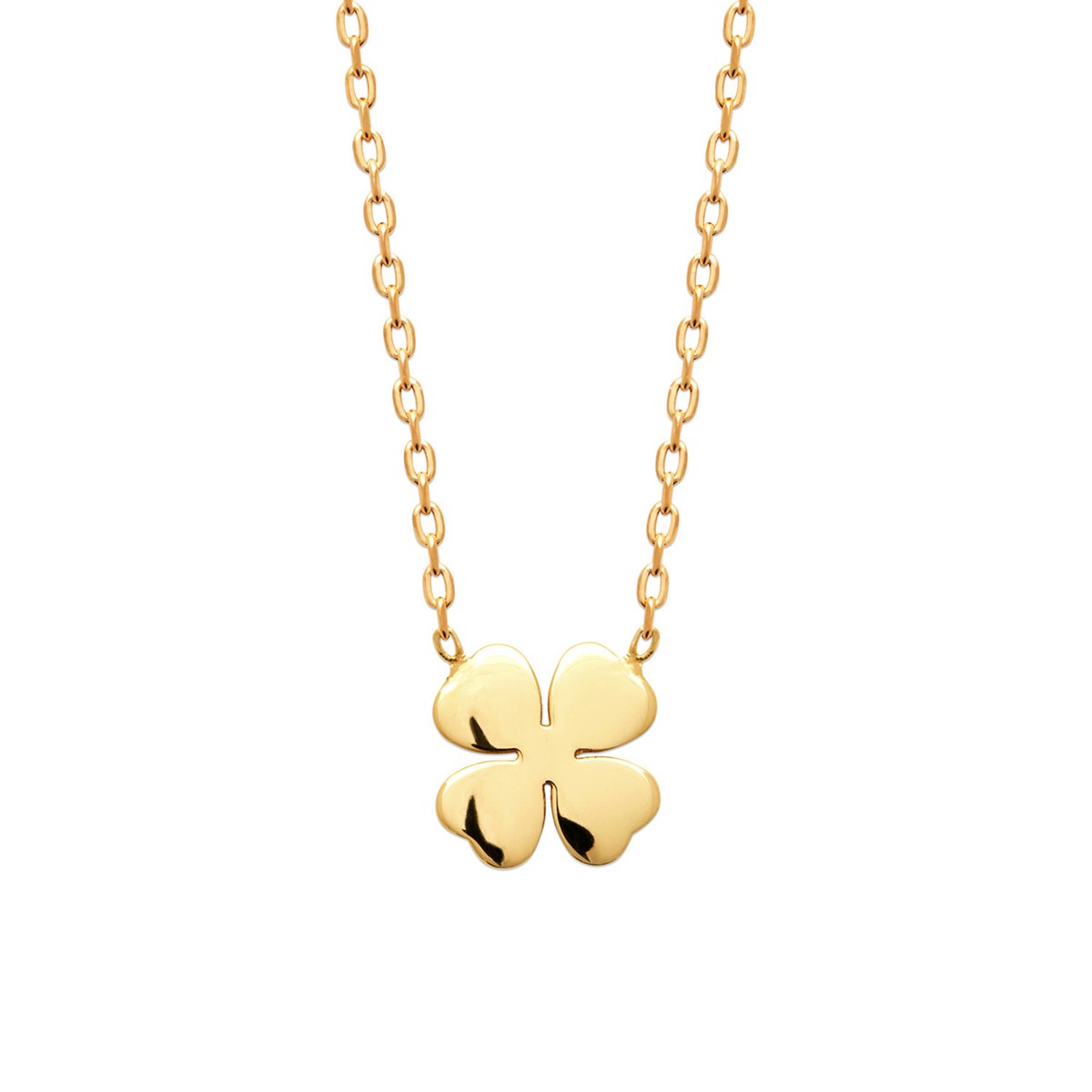 Collier Brillaxis trèfle à quatre feuilles plaqué or