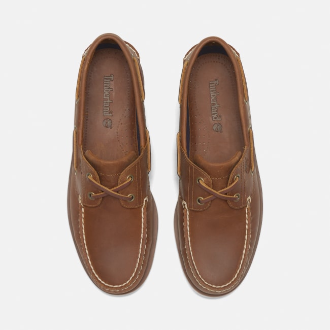 Scarpa da Barca in Pelle Classic da Uomo in                marrone chiaro
