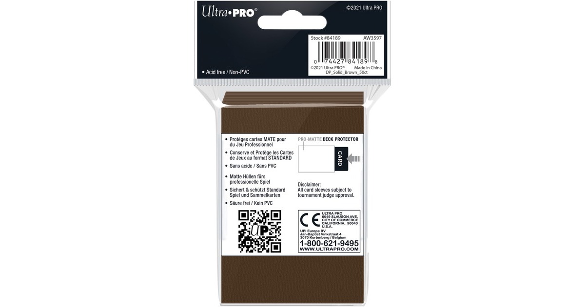 AsmodeePRO-Matte Standard Deck Protector sleeves  (Bruin, 50 stuks)
