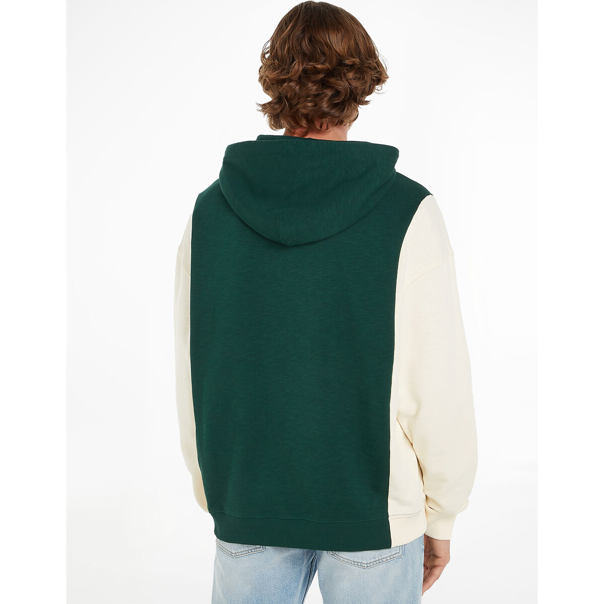 TOMMY HILFIGER<br>Moletom com capuz em blocos de cores e logotipo bordado