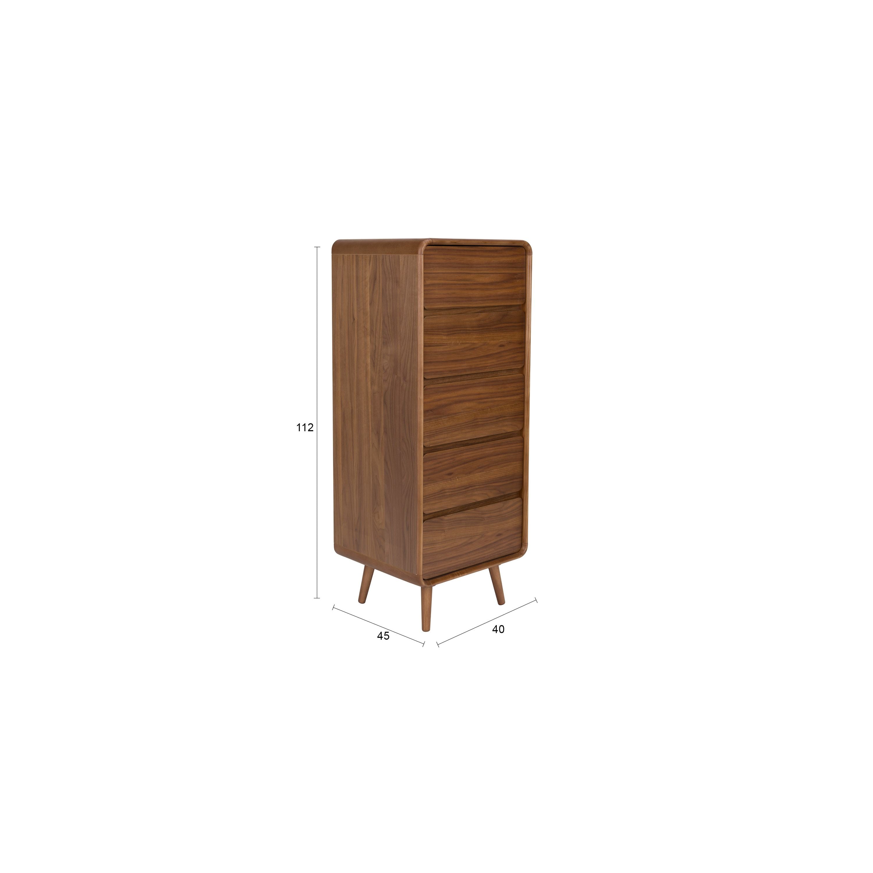 Zuiver Rise Kast| Ladekast Hout Walnoot - Bruin