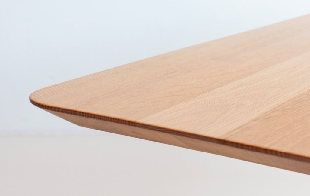 Studio HENK tafel Butterfly Ovaal - wit frame, hardwax light 3041 220 x 120 | HWO NL 3041 | Rechte Rand | Frame Wit